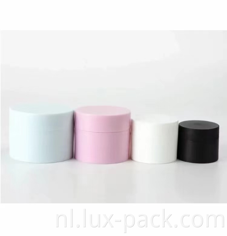 Groothandel lege zwart wit roze blauw mat plastic emulsie cosmetische crème container